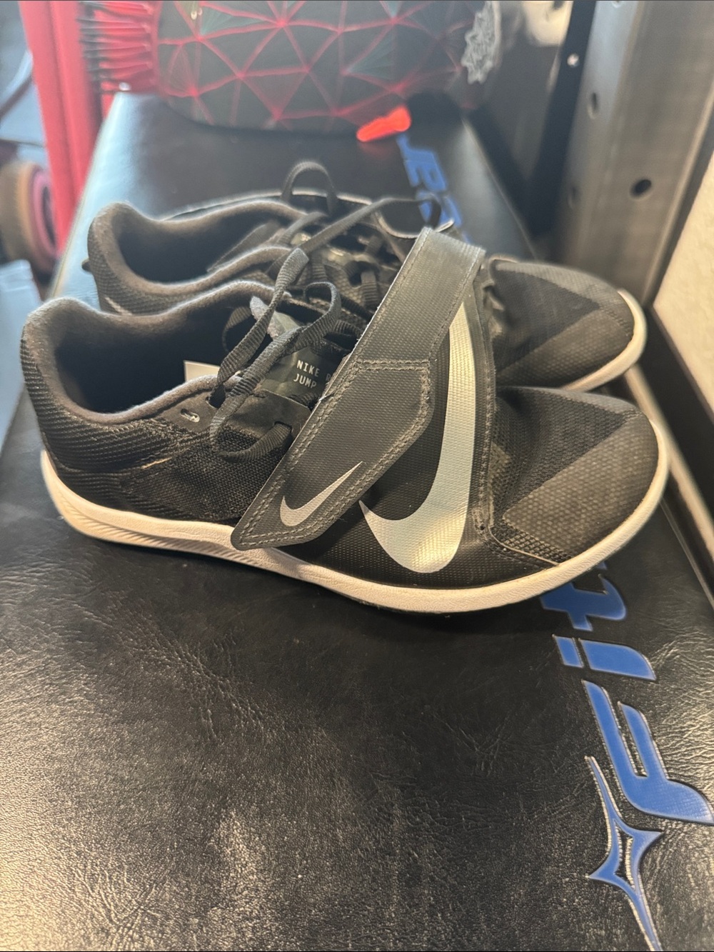 Nike Black and White Kids Velcro Training Sneakers